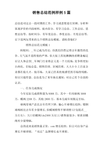 销售总结范例样例5篇