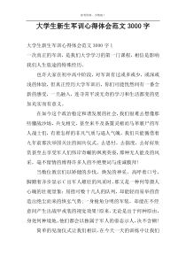 大学生新生军训心得体会范文3000字