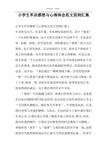 小学生军训感想与心得体会范文范例汇集