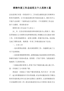 销售年度工作总结范文个人范例5篇