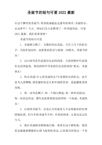 圣诞节的短句可爱2022最新
