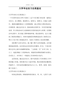 大学毕业实习自我鉴定