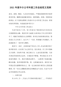 2022年度中介公司年度工作总结范文范例