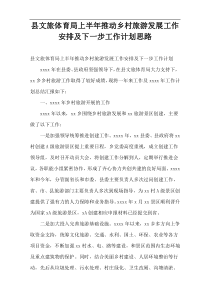 县文旅体育局上半年推动乡村旅游发展工作安排及下一步工作计划思路