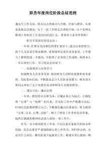 职员年度岗位阶段总结范例