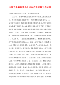 市地方金融监管局上半年产业发展工作安排
