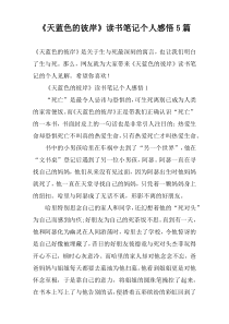 《天蓝色的彼岸》读书笔记个人感悟5篇
