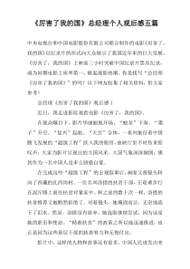 《厉害了我的国》总经理个人观后感五篇