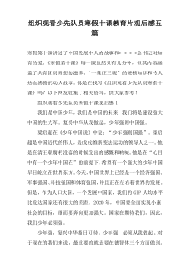 组织观看少先队员寒假十课教育片观后感五篇