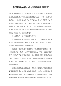 字寻找最美孝心少年观后感六百五篇