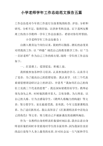 小学老师学年工作总结范文报告五篇