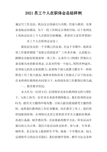 2022员工个人在职体会总结样例