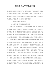 副经理个人年度总结五篇