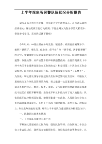 上半年派出所民警队伍状况分析报告