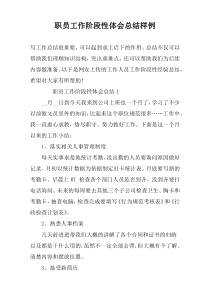 职员工作阶段性体会总结样例