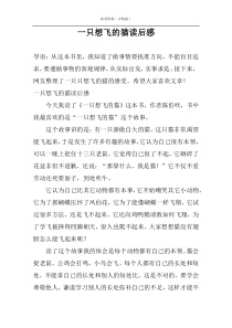 一只想飞的猫读后感