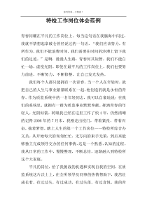 特检工作岗位体会范例