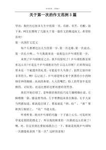 关于第一次的作文范例3篇