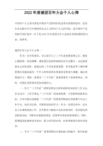 2022年度建团百年大会个人心得