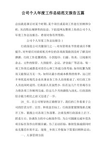 公司个人年度工作总结范文报告五篇