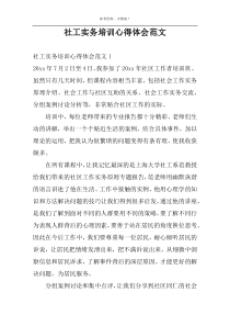 社工实务培训心得体会范文