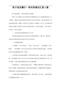 班子成员履行一岗双责情况汇报3篇