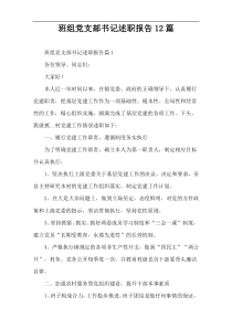 班组党支部书记述职报告12篇