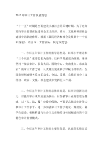 XXXX年审计工作发展规划