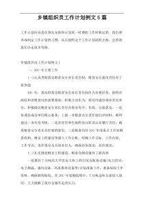 乡镇组织员工作计划例文5篇