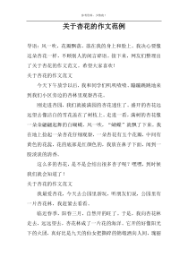 关于杏花的作文范例