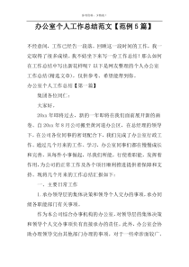 办公室个人工作总结范文【范例5篇】