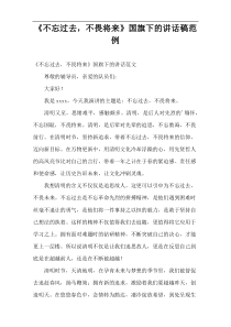 《不忘过去，不畏将来》国旗下的讲话稿范例