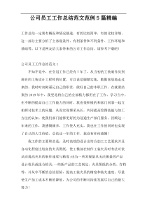公司员工工作总结范文范例5篇精编