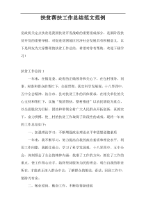 扶贫帮扶工作总结范文范例