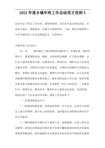 2022年度乡镇年终工作总结范文范例5