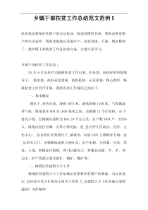 乡镇干部扶贫工作总结范文范例5