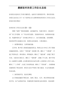 最新驻村扶贫工作队长总结