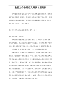 监督工作总结范文最新5篇范例