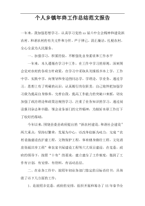 个人乡镇年终工作总结范文报告