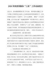 2020年扶贫局服务“三农”工作总结范文