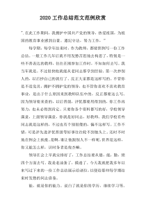 2020工作总结范文范例欣赏