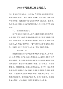 2020年司法所工作总结范文