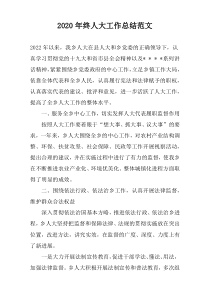 2020年终人大工作总结范文