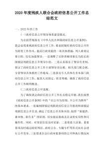 2022年度残疾人联合会政府信息公开工作总结范文