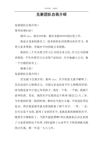 见新团队自我介绍