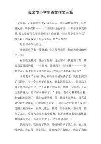 母亲节小学生语文作文五篇