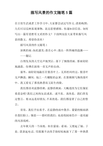 描写风景的作文随笔5篇