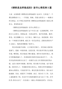 《钢铁是怎样炼成的》读书心得范例5篇