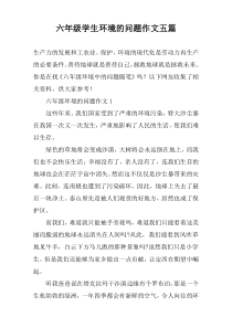六年级学生环境的问题作文五篇