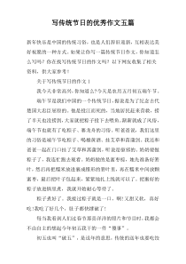 写传统节日的优秀作文五篇